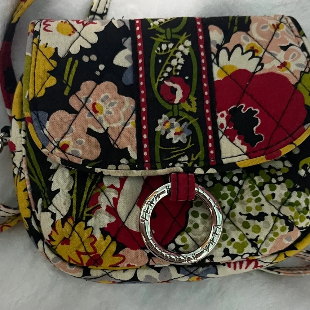 Vera Bradley Floral Crossbody Bag in Red and Green